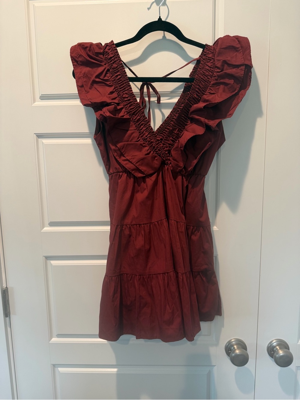 Altar'd State Rita Ruffle Mini Dress in Burnt Red Women size Small Party Special